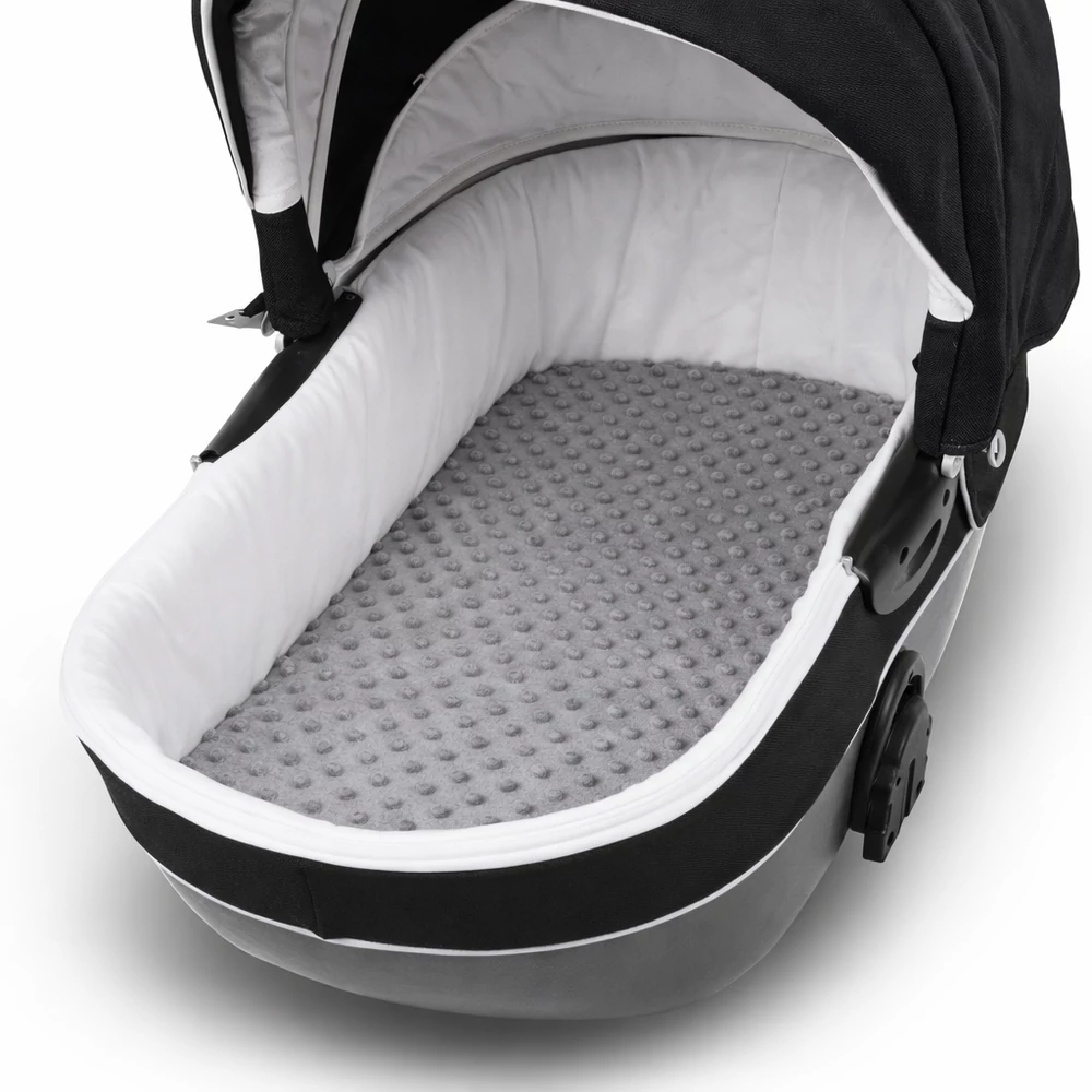 Kókusz matrac babakocsiba - szürke minky