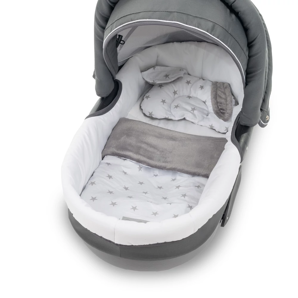 Babakocsi takaró fejpozícionáló párnával - fehér csillagos