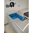 Kép 2/3 - Berry Baby Selymes türkiz színű minky+ kék csillagos babaágynemű szett 2