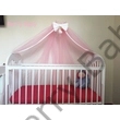 Kép 3/4 - Berry Baby Extra baldachin függöny-körbe érő: rózsaszín+fehér masni/szegő 3