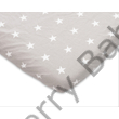Kép 1/2 - Gumis lepedő 60x120 cm - szürke alapon fehér csillagos pamut
