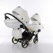 Kép 1/14 - Ikerbabakocsi fehér-arany színben - Junama INDIVIDUAL DUO SLIM