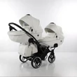 Kép 1/9 - Ikerbabakocsi fehér-ezüst színben - Junama INDIVIDUAL DUO SLIM