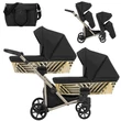 Kép 2/6 - Iker babakocsi - Kunert Ivento Duo Glam 3in1 - 17 Black Pearl ECO - pezsgő vázzal