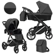 Kép 1/6 - Többfunkciós babakocsi Kunert Lazzio Premium 2in1 - Silver 11 fekete eco-bőr
