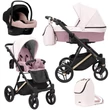Kép 1/6 - Multifunkciós babakocsi Kunert Lazzio Premium 3in1 - hordozóval - 15 rózsaszín eco bőr