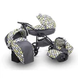 Kép 2/15 - Berry Baby- LUX 3in1 babakocsi szett (autós hordozóval és adapterrel): Z-23 -GÉL KERÉKSORRAL