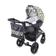 Kép 6/15 - Berry Baby- LUX 3in1 babakocsi szett (autós hordozóval és adapterrel): Z-23 -GÉL KERÉKSORRAL