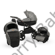 Kép 2/15 - Berry Baby Lux  3in1 babakocsi szett (autós hordozóval és adapterrel): Z-29 -GÉL KERÉKSORRAL