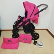 Kép 1/5 - Prémium sportbabakocsi – Berry Baby Active - Rose - fehér vázzal