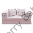 Kép 2/2 - Berry Baby DIAMOND szivacs kanapéágy és hempergő, felnőtt méretben:  rózsaszín Dandelion pitypangos 2