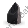 Kép 1/2 - Babzsák - szürke Wextra – fekete eco bőr betét – csepp alakú 2in1