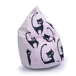 Kép 1/2 - Babzsák - fehér Eco bőr - Black Cat – csepp alakú 2in1