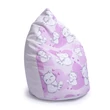 Kép 1/2 - Babzsák - fehér Eco bőr - Sweet Kitty – csepp alakú 2in1