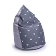Kép 1/2 - Babzsák - szürke Eco bőr - szürke Chesterfield – csepp alakú 2in1