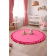 Kép 1/3 - Fodros kerek játszószőnyeg málna színben 140 cm