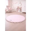 Kép 1/2 - Kerek szőnyeg pomponnal babarózsaszín 140 cm
