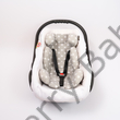 Kép 2/2 - Berry Baby Pamut újszülött szűkítőbetét hordozóba 0-4 hó- Szürke alapon fehér csillagos (univerzális) 2