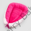 Kép 1/2 - Babafészek 0-6 hó – pink minky - rózsaszín szíves