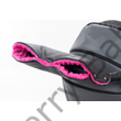 Kép 2/3 - Babakocsira rögzíthető  kesztyű - Fekete ECO bőr - pink minky