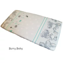 Gumis lepedő 60x120 cm – menta nagy macis – pamut