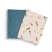 Lapos kispárna 40x50 cm türkiz velvet - tollas