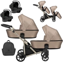 Kunert Brav DUO prémium 3in1 ikerbabakocsi: bézs eco bőr