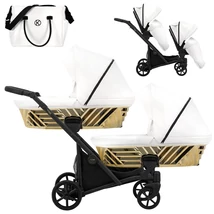 Kunert Ivento DUO Glam prémium ikerbabakocsi: fehér eco bőr