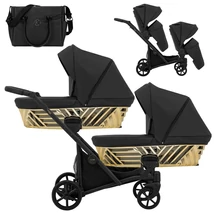 Kunert Ivento DUO Glam prémium ikerbabakocsi: fekete eco bőr