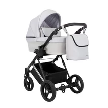 Mély babakocsi - Kunert Lazzio Premium - Silver 09 szürke eco-bőr