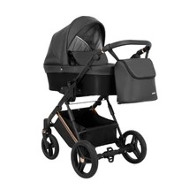 Mély babakocsi - Kunert Lazzio Premium - 11 fekete eco-bőr