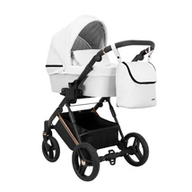 Mély babakocsi - Kunert Lazzio Premium - 16 fehér eco-bőr
