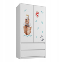 Gardróbszekrény babaszobába - tengerész macis