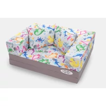 Szivacs kanapéágy - levehető huzatos - színes cápás