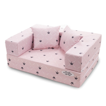 Szivacs kanapéágy - hempergő felnőtt méret - rózsaszín Chesterfield - Diamond