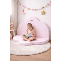 Felhő alakú játszómatrac - rózsaszín minky 140 cm