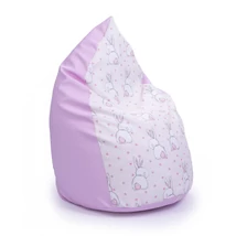 Babzsák - rózsaszín Eco bőr - Sweet Bunny – csepp alakú 2in1