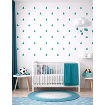 Falmatrica szett - 24 db-os - türkiz zöld esőcseppek