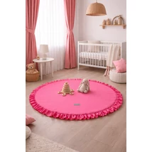 Fodros kerek játszószőnyeg málna színben 140 cm