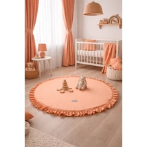 Kerek szőnyeg fodrokkal barack színben 100 cm