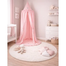 Óriás baldachin fodrokkal babarózsaszín színben