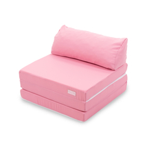 Szivacs pótágy - fotelágy kihajtható felnőtt méret - púder rózsaszín - 10 választható párna