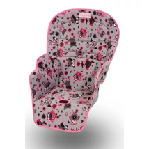 Etetőszék huzat  - szürke - rózsaszín baglyos