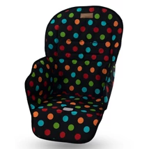 Etetőszék huzat - fekete alapon színes pöttyös Etetőszék huzat - fekete alapon színes pöttyös