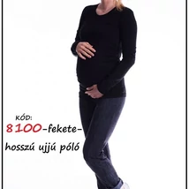 Kismama felső hosszú ujjú S-M – fekete