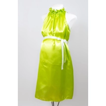 Kismama tunika ruha - zöld szatén – Serena