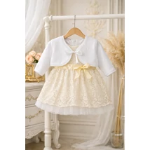 Alkalmi csipke ruha boleróval - ekrü 68