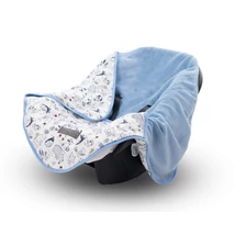 Babahordozó takaró - erdei állatos - kék wellsoft