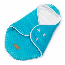 Babahordozó takaró - Stars - türkiz minky