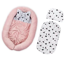 Babafészek szett - púder minky - minnie - 5 részes